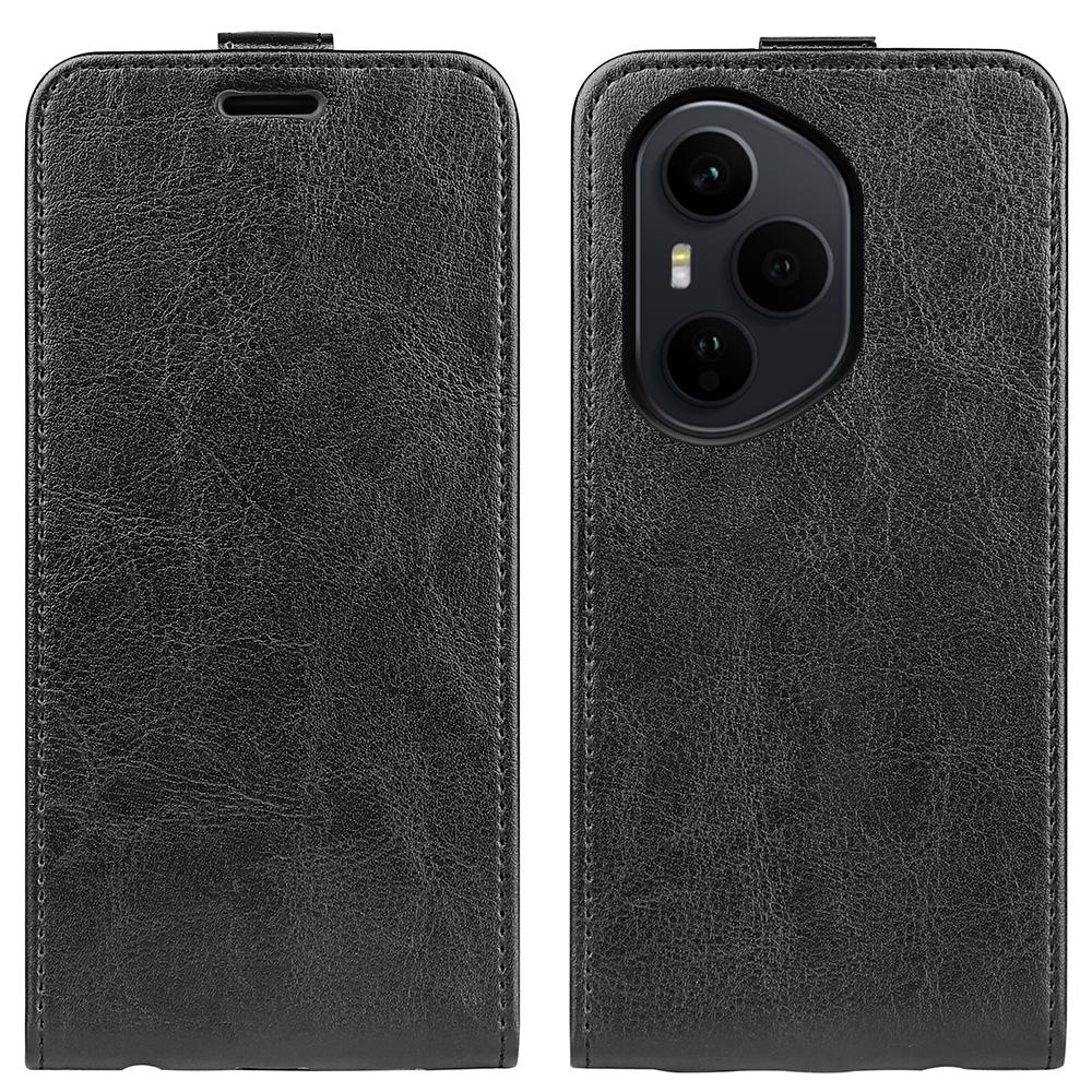 Honor 400 Pro 160.8mm Texture Vertical Flip Leather Wallet Case with Card Slot, PU TPU Shockproof Protective Cover, Anti-Drop Magnetic Folio Phone Case