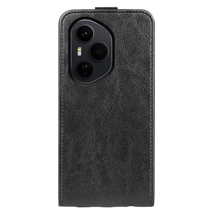 Honor 400 Pro 160.8mm Texture Vertical Flip Leather Wallet Case with Card Slot, PU TPU Shockproof Protective Cover, Anti-Drop Magnetic Folio Phone Case