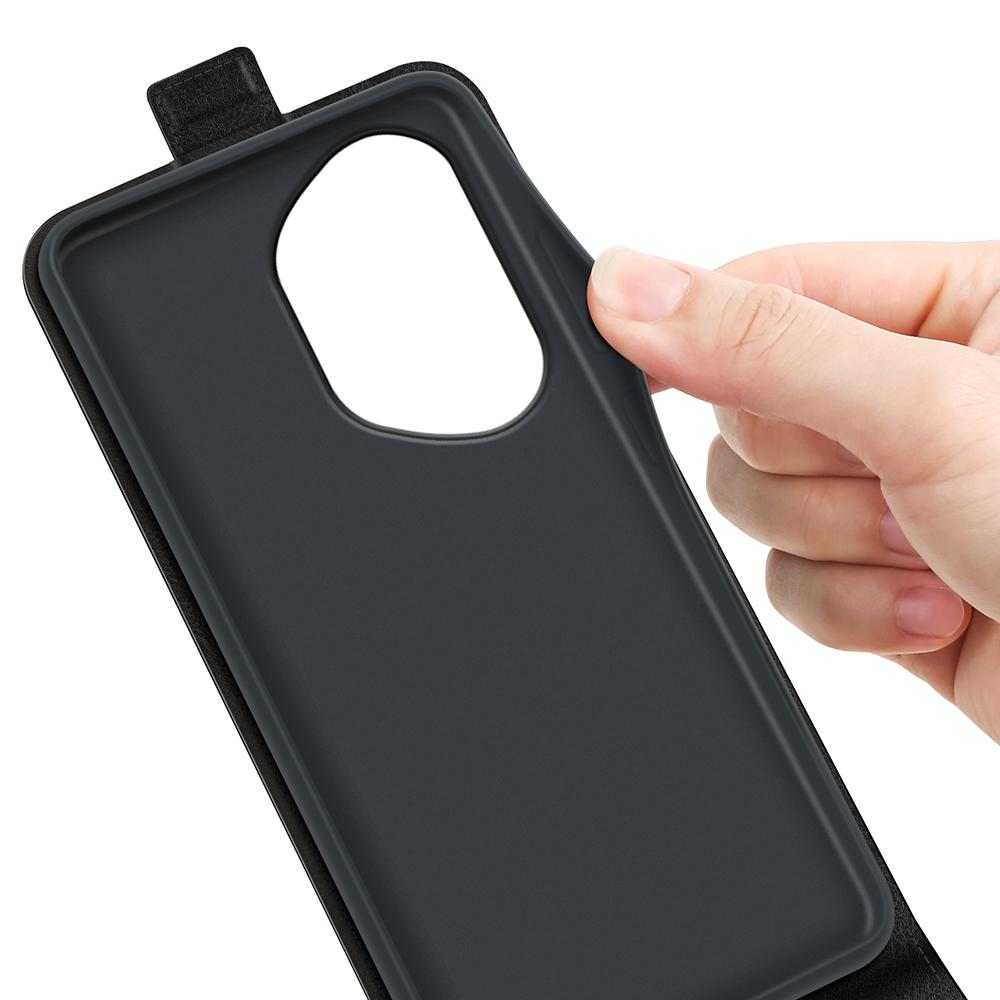 Honor 400 Pro 160.8mm Texture Vertical Flip Leather Wallet Case with Card Slot, PU TPU Shockproof Protective Cover, Anti-Drop Magnetic Folio Phone Case