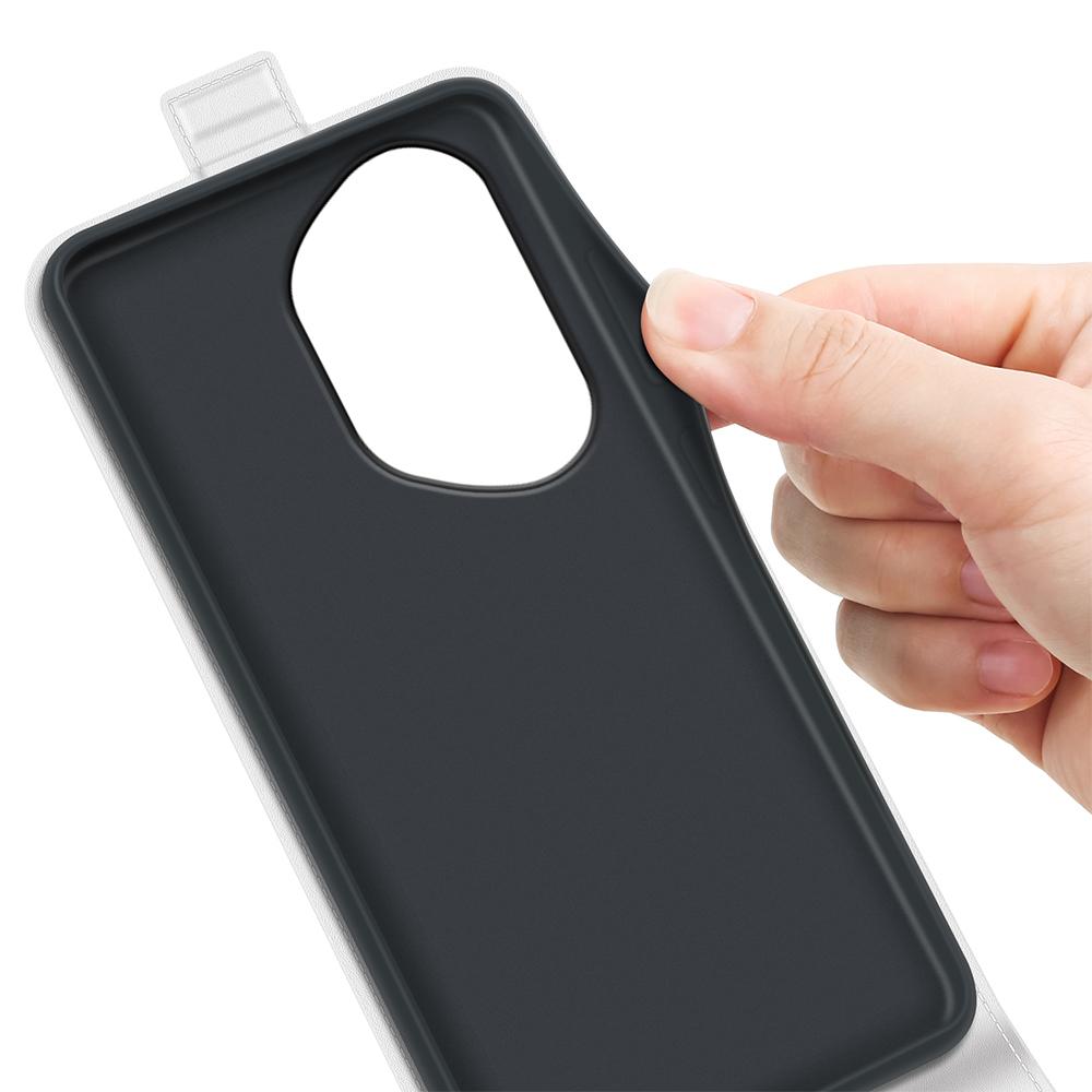Honor 400 Pro 160.8mm Texture Vertical Flip Leather Wallet Case with Card Slot, PU TPU Shockproof Protective Cover, Anti-Drop Magnetic Folio Phone Case