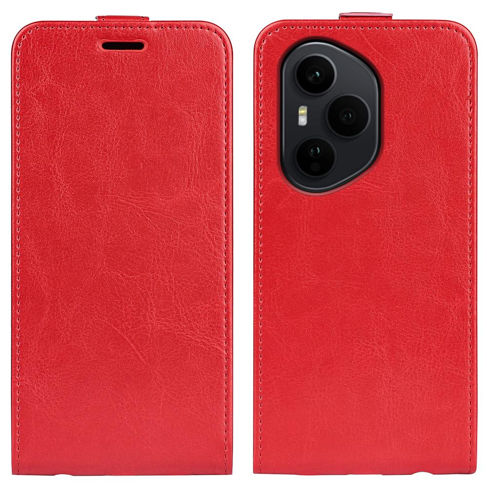Honor 400 Pro 160.8mm Texture Vertical Flip Leather Wallet Case with Card Slot, PU TPU Shockproof Protective Cover, Anti-Drop Magnetic Folio Phone Case