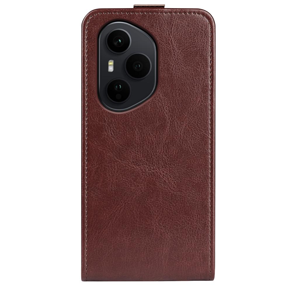 Honor 400 Pro 160.8mm Texture Vertical Flip Leather Wallet Case with Card Slot, PU TPU Shockproof Protective Cover, Anti-Drop Magnetic Folio Phone Case