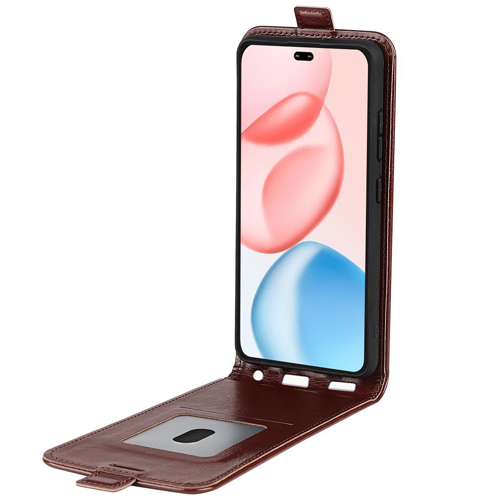 Honor 400 Pro 160.8mm Texture Vertical Flip Leather Wallet Case with Card Slot, PU TPU Shockproof Protective Cover, Anti-Drop Magnetic Folio Phone Case