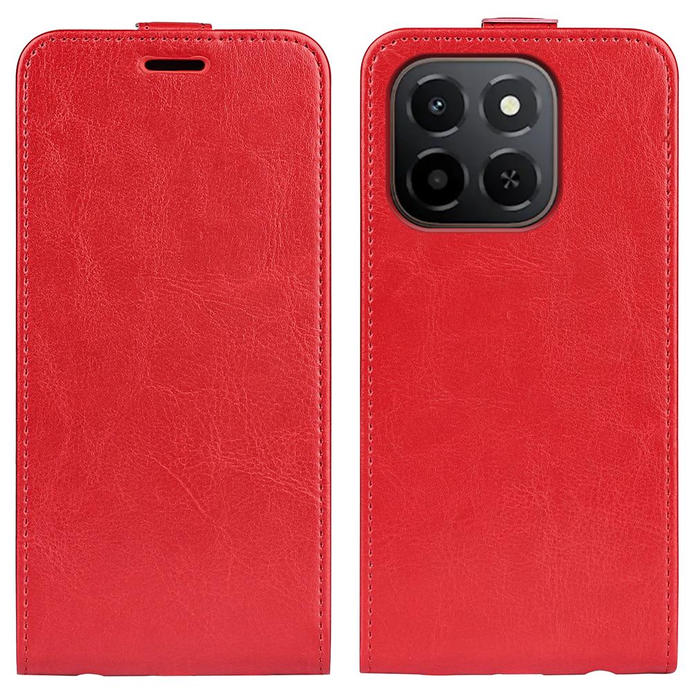 Honor X6c Texture Vertical Flip Leather Wallet Case with Card Slot, PU TPU Shockproof Protective Cover, Anti-Drop Magnetic Folio Phone Case