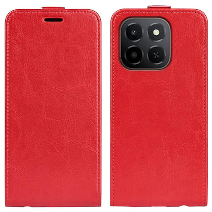 Honor X6c Texture Vertical Flip Leather Wallet Case with Card Slot, PU TPU Shockproof Protective Cover, Anti-Drop Magnetic Folio Phone Case