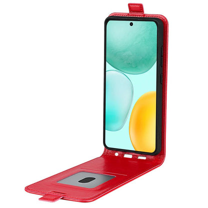 Honor X6c Texture Vertical Flip Leather Wallet Case with Card Slot, PU TPU Shockproof Protective Cover, Anti-Drop Magnetic Folio Phone Case