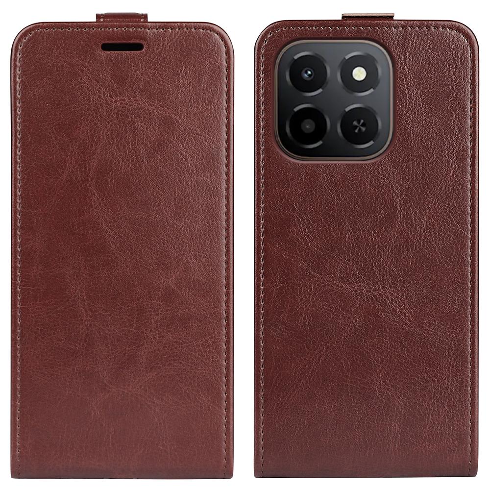 Honor X6c Texture Vertical Flip Leather Wallet Case with Card Slot, PU TPU Shockproof Protective Cover, Anti-Drop Magnetic Folio Phone Case