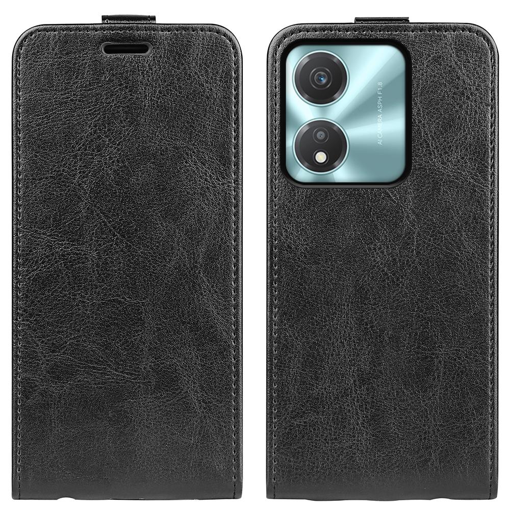 Honor X5c Plus Texture Vertical Flip Leather Wallet Case with Card Slot, PU TPU Shockproof Protective Cover, Anti-Drop Magnetic Folio Phone Case