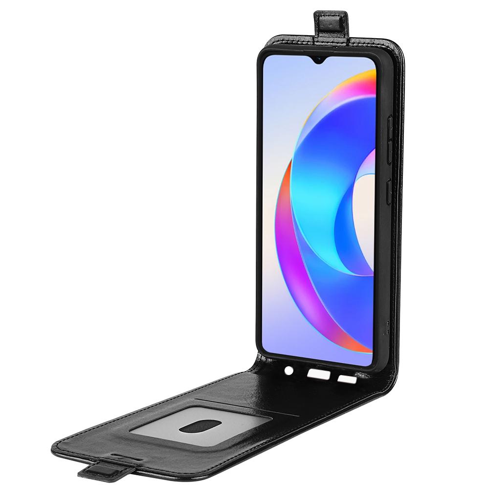 Honor X5c Plus Texture Vertical Flip Leather Wallet Case with Card Slot, PU TPU Shockproof Protective Cover, Anti-Drop Magnetic Folio Phone Case
