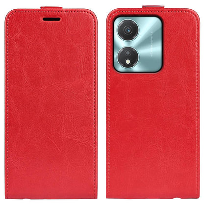 Honor X5c Plus Texture Vertical Flip Leather Wallet Case with Card Slot, PU TPU Shockproof Protective Cover, Anti-Drop Magnetic Folio Phone Case