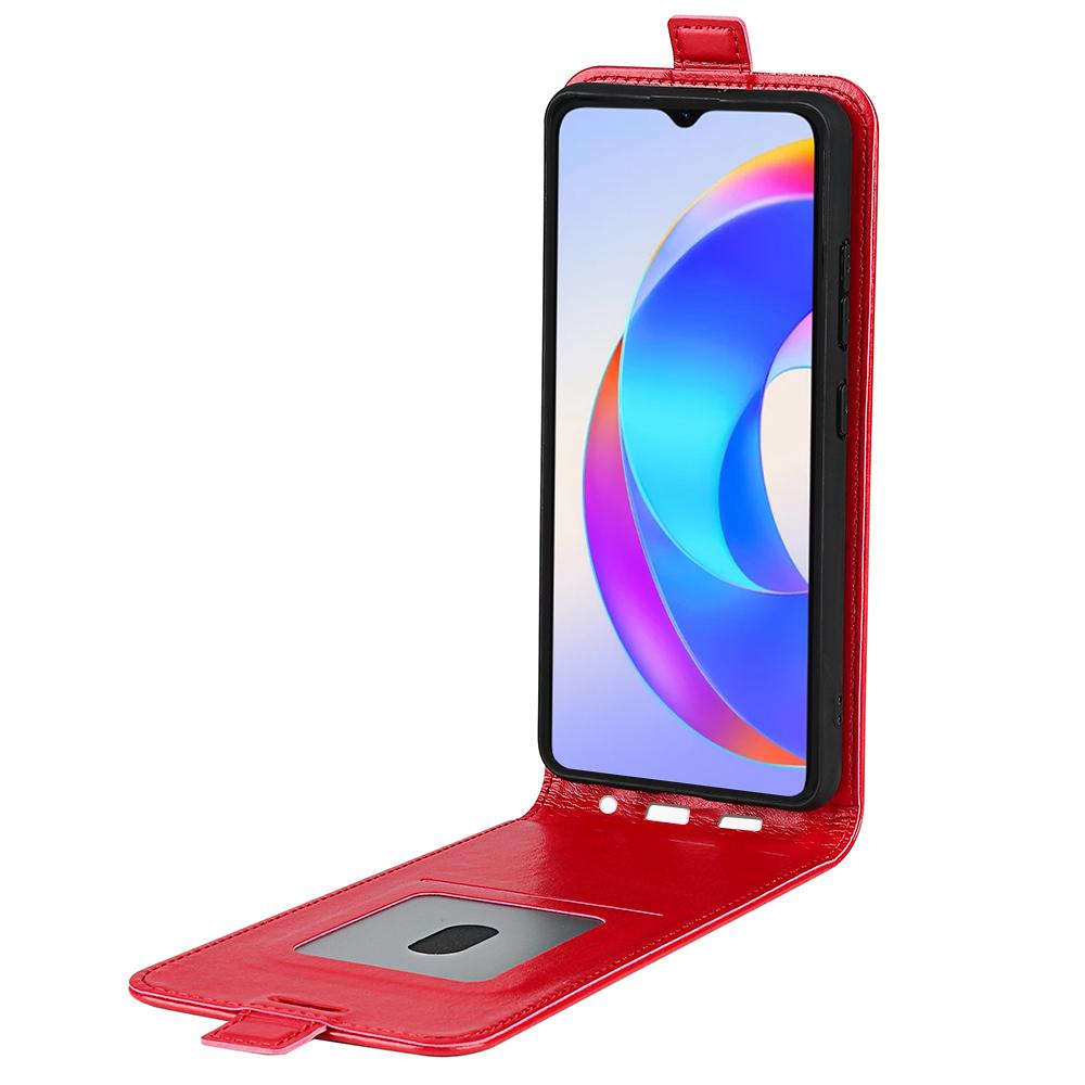 Honor X5c Plus Texture Vertical Flip Leather Wallet Case with Card Slot, PU TPU Shockproof Protective Cover, Anti-Drop Magnetic Folio Phone Case