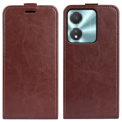 Honor X5c Plus Texture Vertical Flip Leather Wallet Case with Card Slot, PU TPU Shockproof Protective Cover, Anti-Drop Magnetic Folio Phone Case