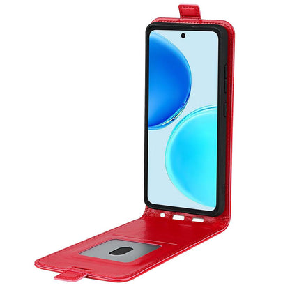 Honor X8d 4G Texture Vertical Flip Leather Wallet Case with Card Slot, PU TPU Shockproof Protective Cover, Anti-Drop Magnetic Folio Phone Case