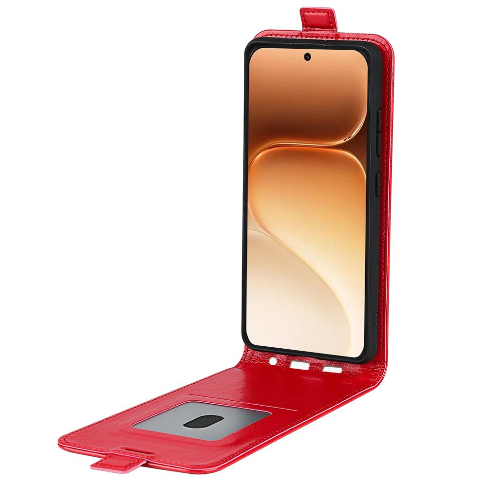 Honor 600 Texture Vertical Flip Leather Wallet Case with Card Slot, PU TPU Shockproof Protective Cover, Anti-Drop Magnetic Folio Phone Case