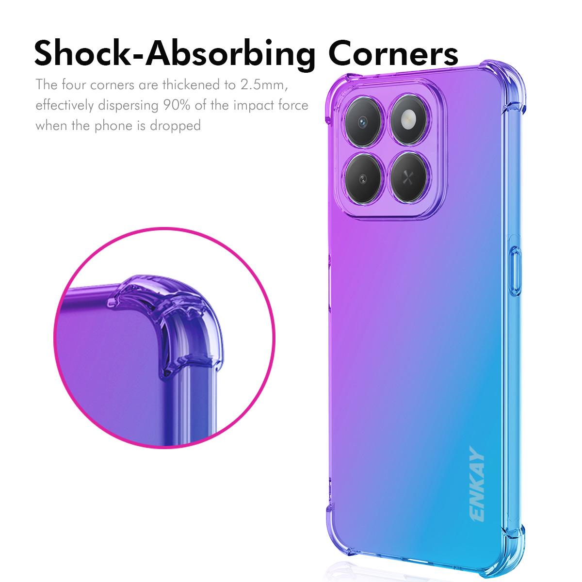 Honor X6c 4G Global Gradient Airbag TPU Phone Case Shockproof Slim Protective Cover