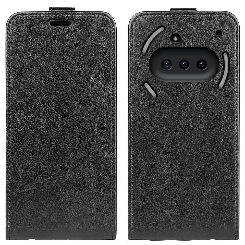 Nothing Phone 3a Texture Vertical Flip Leather Wallet Case with Card Slot, PU TPU Shockproof Protective Cover, Anti-Drop Magnetic Folio Phone Case