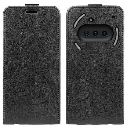 Nothing Phone 3a Texture Vertical Flip Leather Wallet Case with Card Slot, PU TPU Shockproof Protective Cover, Anti-Drop Magnetic Folio Phone Case