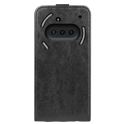 Nothing Phone 3a Texture Vertical Flip Leather Wallet Case with Card Slot, PU TPU Shockproof Protective Cover, Anti-Drop Magnetic Folio Phone Case