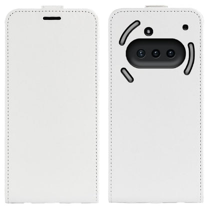 Nothing Phone 3a Texture Vertical Flip Leather Wallet Case with Card Slot, PU TPU Shockproof Protective Cover, Anti-Drop Magnetic Folio Phone Case