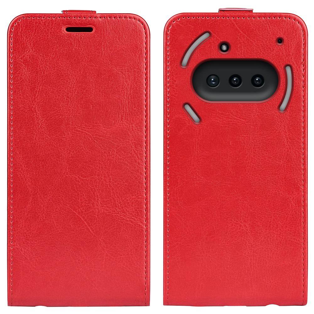 Nothing Phone 3a Texture Vertical Flip Leather Wallet Case with Card Slot, PU TPU Shockproof Protective Cover, Anti-Drop Magnetic Folio Phone Case