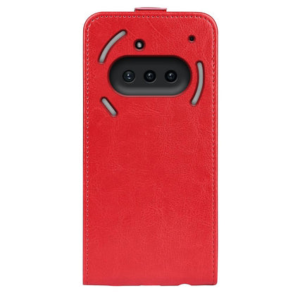 Nothing Phone 3a Texture Vertical Flip Leather Wallet Case with Card Slot, PU TPU Shockproof Protective Cover, Anti-Drop Magnetic Folio Phone Case