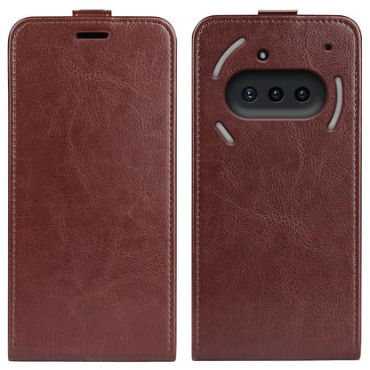 Nothing Phone 3a Texture Vertical Flip Leather Wallet Case with Card Slot, PU TPU Shockproof Protective Cover, Anti-Drop Magnetic Folio Phone Case