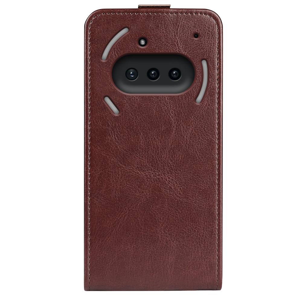 Nothing Phone 3a Texture Vertical Flip Leather Wallet Case with Card Slot, PU TPU Shockproof Protective Cover, Anti-Drop Magnetic Folio Phone Case