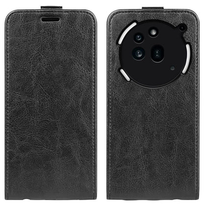 Nothing Phone 3a Pro Texture Vertical Flip Leather Wallet Case with Card Slot, PU TPU Shockproof Protective Cover, Anti-Drop Magnetic Folio Phone Case