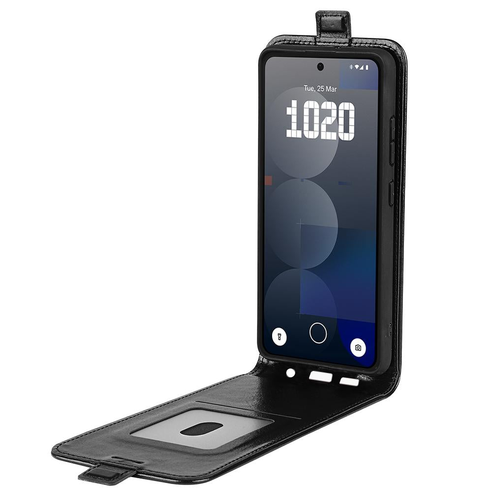 Nothing Phone 3a Pro Texture Vertical Flip Leather Wallet Case with Card Slot, PU TPU Shockproof Protective Cover, Anti-Drop Magnetic Folio Phone Case
