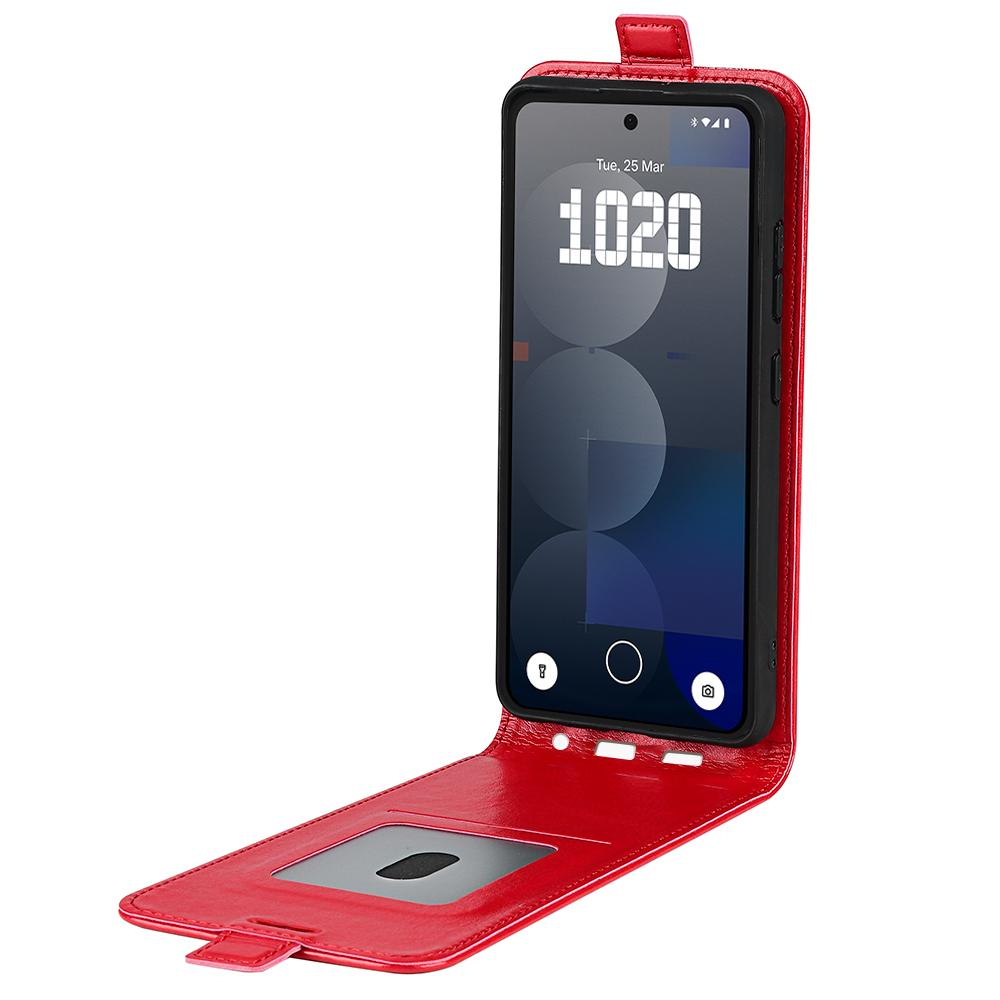 Nothing Phone 3a Pro Texture Vertical Flip Leather Wallet Case with Card Slot, PU TPU Shockproof Protective Cover, Anti-Drop Magnetic Folio Phone Case