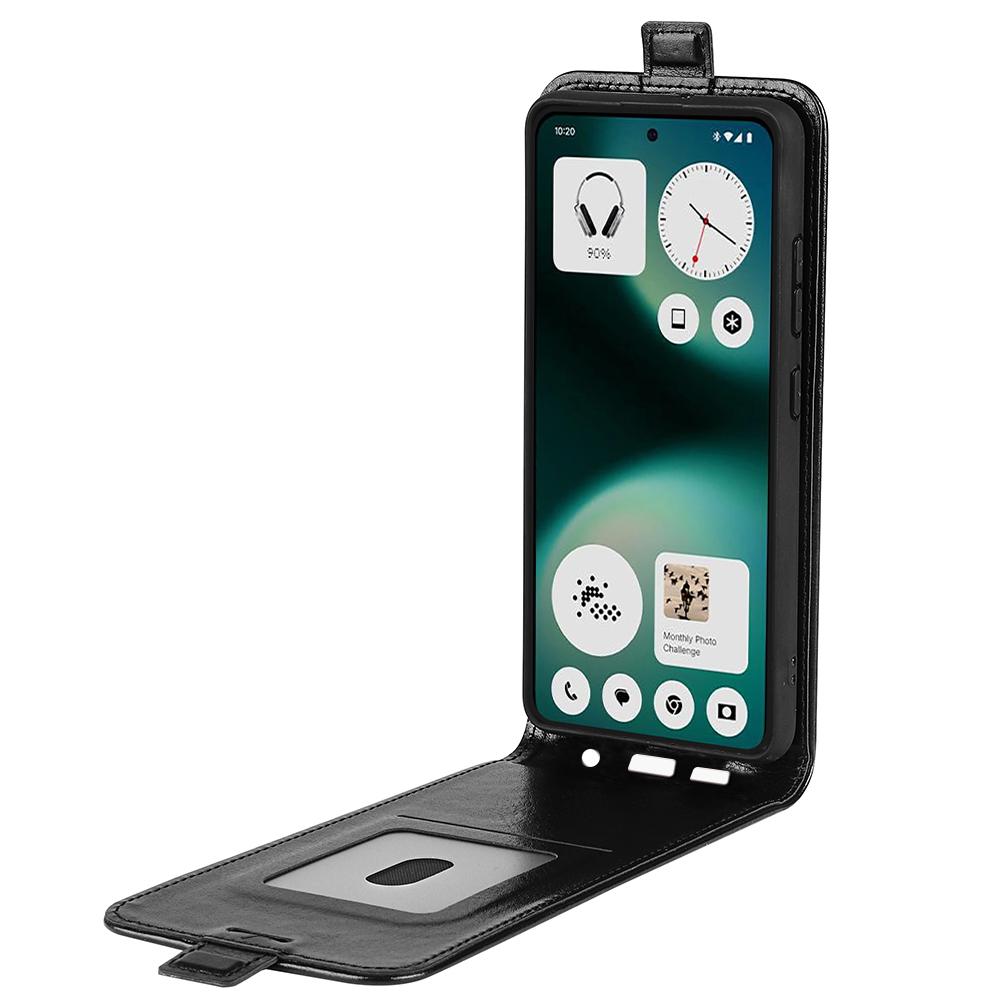 Nothing Phone 3a Lite Texture Vertical Flip Leather Wallet Case with Card Slot, PU TPU Shockproof Protective Cover, Anti-Drop Magnetic Folio Phone Case