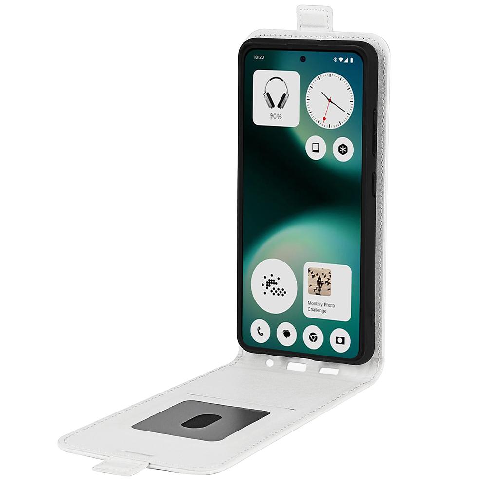 Nothing Phone 3a Lite Texture Vertical Flip Leather Wallet Case with Card Slot, PU TPU Shockproof Protective Cover, Anti-Drop Magnetic Folio Phone Case