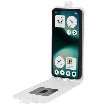 Nothing Phone 3a Lite Texture Vertical Flip Leather Wallet Case with Card Slot, PU TPU Shockproof Protective Cover, Anti-Drop Magnetic Folio Phone Case